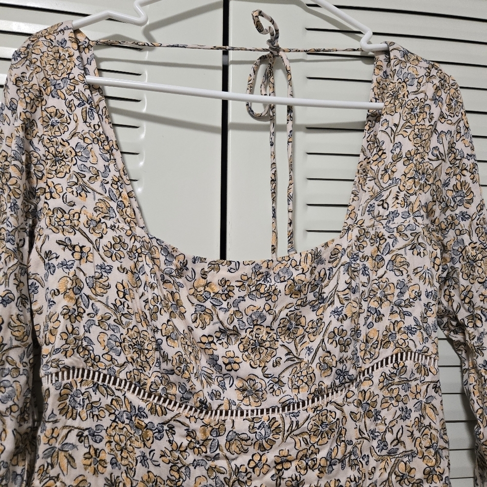 Free People Women's Boheme Mini Dress, Ivory Combo, Off White, Floral Size 4 - Picture 5 of 10